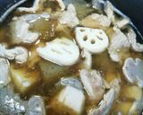 れんこんと牛すじ肉の煮物作り方3写真