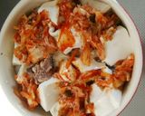 筋トレ飯♡簡単♡サバ缶キムチのチーズ焼き作り方1写真