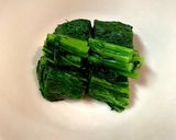 春菊の胡麻味噌くるみ和え作り方1写真
