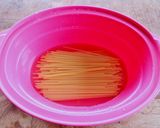 レンジで♪鯖の水煮缶まるごと！ネギパスタ作り方3写真