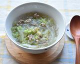 温活♪白菜、春雨、ひき肉の生姜スープ作り方3写真