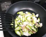 アスパラとベーコンの炒り豆腐作り方3写真