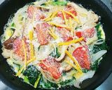 ちぢみほうれん草のオープンオムレツ作り方7写真