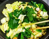 超簡単　キャベツとほうれん草のカレー炒め作り方4写真