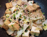 楽うま♡白菜と厚揚げのそぼろニラ味噌炒め作り方5写真