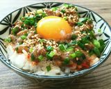 簡単一人飯♡豆板醤ご飯の納豆卵かけご飯♡作り方2写真