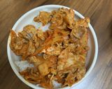 簡単！フライパンで豚キムチ丼作り方5写真