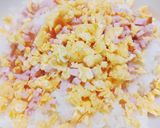 おかずおにぎり！ハムと炒り卵のおにぎり⭐作り方4写真