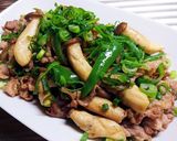 エリンギ豚肉のガリバタポン炒め作り方9写真