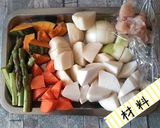 冬野菜たっぷりクリームシチュー作り方1写真