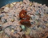 美味✨豚肩ロースと茄子の味噌卵とじ作り方5写真