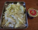 非常食★ポリ袋で　白菜とさば缶の煮込み作り方1写真