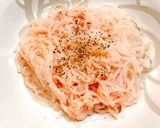 レンジのみで簡単♪明太白滝バター作り方5写真