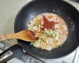 白菜炒め甘口エビチリ乗せ作り方6写真