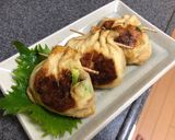 簡単おつまみ♪納豆チーズ餅巾着焼作り方5写真