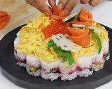 お花のちらし寿司ケーキ作り方10写真