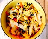 白菜と玉子の塩昆布あえ作り方4写真