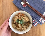 鶏と牛蒡ときのこの炊き込みご飯作り方7写真
