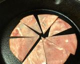 スキレットで変わりハムエッグ作り方1写真