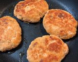 鮭のハンバーグ、キノコあんかけ作り方10写真