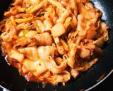 豚キムチ → 豚キムチクリームうどん作り方2写真