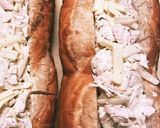 とろ〜りチーズのガーリックチキンバゲット作り方10写真