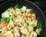 海老とチンゲン菜と卵のとろみ炒め作り方4写真