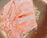 すき焼き風！薄切り牛肉の1枚焼き作り方2写真