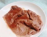 すき焼き風!薄切り牛肉の1枚焼き作り方3写真