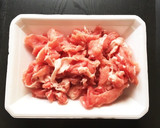 豚コマと野沢菜漬けの炒め煮ガリマヨ仕上げ作り方1写真