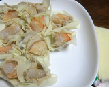 そばがきで、むきエビのっけシューマイ風作り方6写真