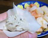 そばがきで、むきエビのっけシューマイ風作り方5写真