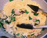 ほうれん草とナスベーコンの和風パスタ★作り方7写真