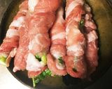 菜の花(茎)の豚肉巻き♪作り方1写真