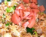 生トマトとブロッコリーの彩りオムライス作り方5写真