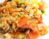 生トマトとブロッコリーの彩りオムライス作り方6写真