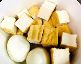簡単らくちん厚揚げとゆで卵の煮物作り方1写真