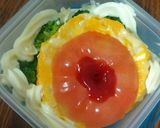黄赤咲いたお弁当唐揚げ弁当(*´ω｀*)作り方3写真