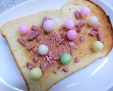 ルビーチョコ×おいりの甘塩トースト作り方4写真