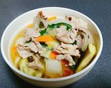 だしが効いてる肉やさいうどん♪作り方14写真