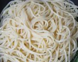 時短簡単☆美味♡春菊とベーコンのパスタ作り方9写真