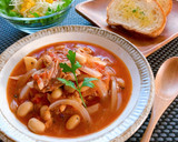 鯖水煮缶と大豆缶の簡単★トマト煮込み作り方7写真