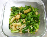 レンジ5分！かぶの葉と油揚げの煮物作り方4写真