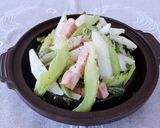 レンジで簡単！長芋とセロリのベーコン炒め作り方5写真