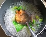 チンゲン菜と椎茸の味噌汁作り方4写真