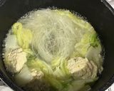 鍋の野菜で簡単！白菜と鶏団子の汁ビーフン作り方7写真