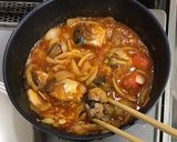 鯖水煮・トマト缶のアラビアータ(パスタ)作り方5写真