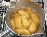 お寿司屋さんのいなり寿司の揚げ。作り方4写真