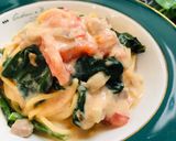 トマトとほうれん草の豆腐クリームパスタ作り方6写真