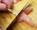 鶏ささ身チーズくるくるホイル焼き作り方1写真